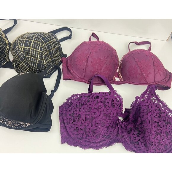 Victoria's Secret Lot of 6 Bra's Size 36D Push Up Demi Knockout Lace - Picture 11 of 13